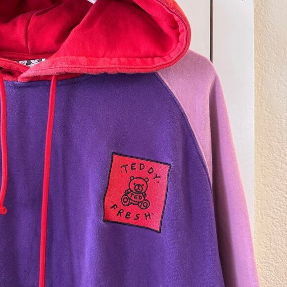 Teddy Fresh Colorblock Heavyweight Men’s Hoodie Sweatshirt Pockets Cotton Medium - Picture 7 of 7